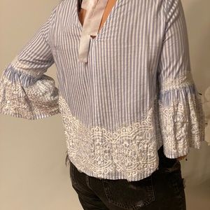 Zara Woman Blue/White blouse Top M